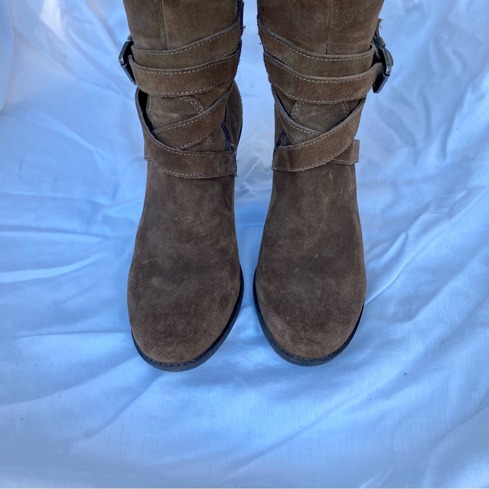 La CANADIENNE Vintage 90s Brown Oiled Suede Fall Winter boot brown suede - Picture 10 of 10